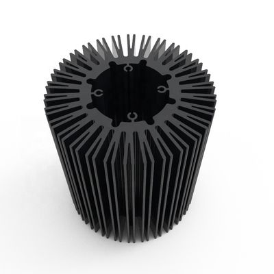 Black ODM Extruded CNC Aluminium Heat Sinks Untuk Radiator LED