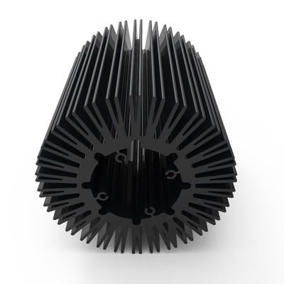 Black ODM Extruded CNC Aluminium Heat Sinks Untuk Radiator LED